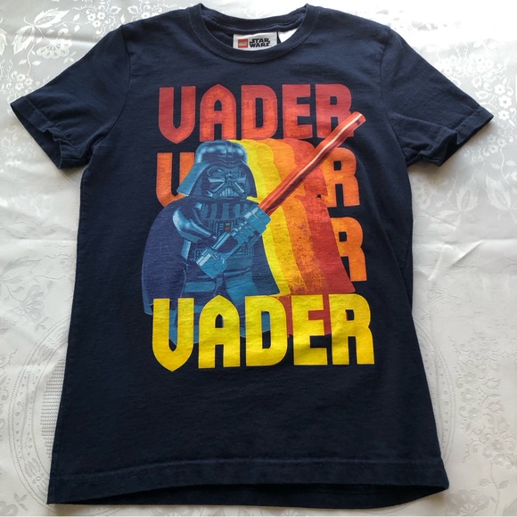 Lego Star Wars Boys Size M Blue T-Shirt Vader Graphic Design Short Sleeves Top - Picture 12 of 12